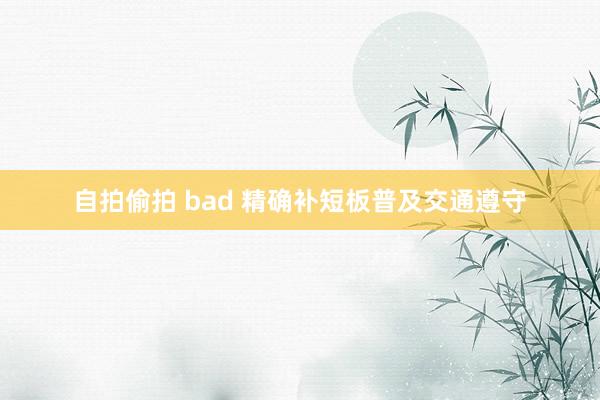 自拍偷拍 bad 精确补短板普及交通遵守