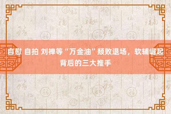 自慰 自拍 刘禅等“万金油”颓败退场，软辅崛起背后的三大推手