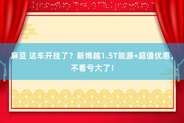 麻豆 这车开挂了？新博越1.5T能源+超值优惠，不看亏大了！